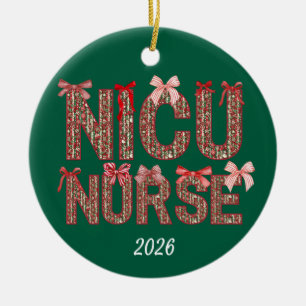 Décoration En Céramique Infirmière personnalisée NICU Coquette Bow Noël
