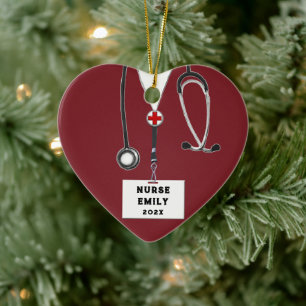 Décoration En Céramique Infirmière personnalisée Noël Collection 2026