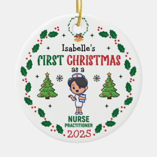Décoration En Céramique Infirmière personnalisée Praticien Premier Noël