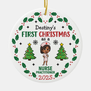 Décoration En Céramique Infirmière praticienne premier Noël nom personnali