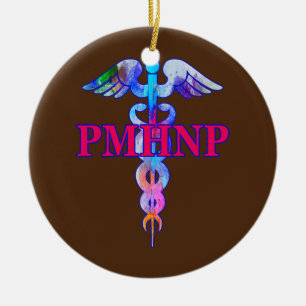 Décoration En Céramique Infirmière psychiatrique Praticien PMHNP Caduceus