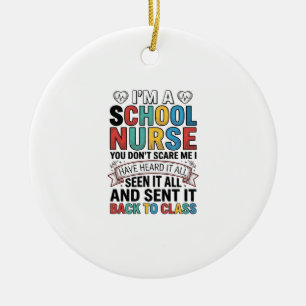 Décoration En Céramique Infirmière scolaire a tout entendu T-shirt drôle p