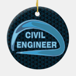 Décoration En Céramique Ingénieur civil bleu