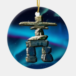 Décoration En Céramique Inukshuk Native American Spirit Stones