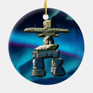 Décoration En Céramique Inukshuk Native American Spirit Stones
