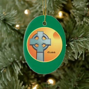 Décoration En Céramique Irish Blessings Cross Personnalisé
