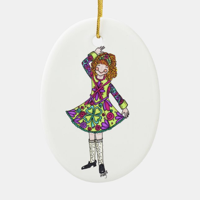 Décoration En Céramique Irish Dancer Ornament to Personnaliser! (Devant)
