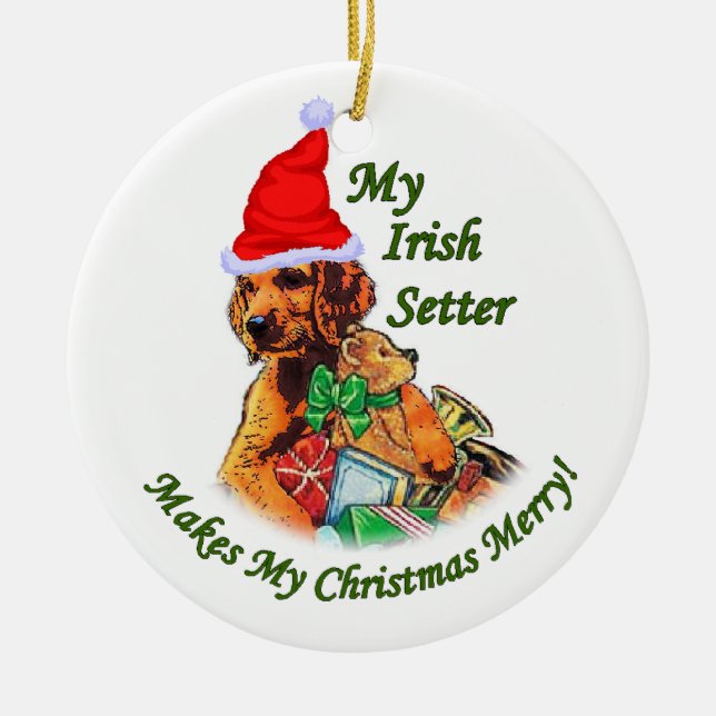 Décoration En Céramique Irish Setter Christmas (Devant)