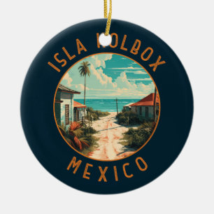 Décoration En Céramique Isla Holbox Mexique Travel Art Vintage