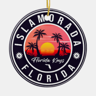 Décoration En Céramique Islamorada Florida Retro Sunset Beach Souvenir 80s