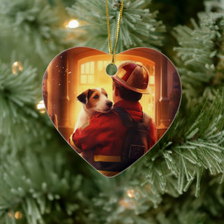 Décoration En Céramique Jack Russell Terrier Pompier, Chiots, Amateur de C