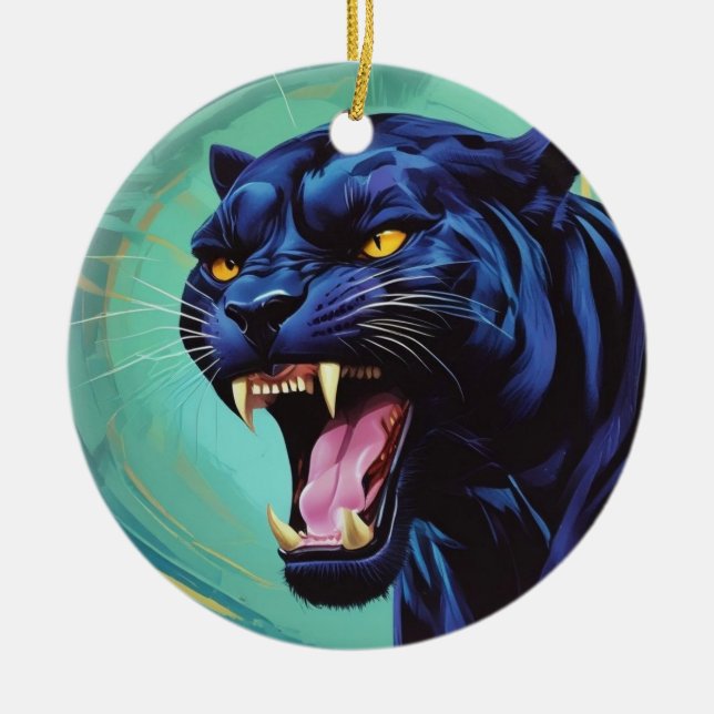 Décoration En Céramique Jaguar - Panthère noire (Devant)