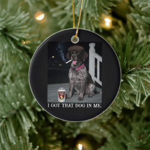 Décoration En Céramique J'ai Ce Chien En Moi, Pointer Allemand à Poil Cour