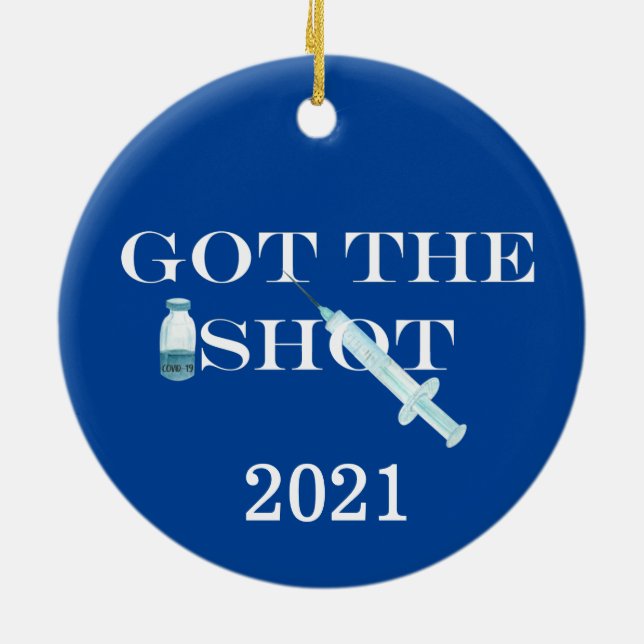 Décoration En Céramique J'ai reçu le vaccin Shot 2021 (Dos)