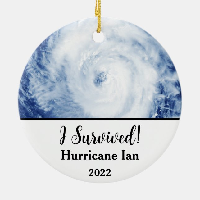 Décoration En Céramique J'Ai Survécu ! Ouragan Ian 2022 (Dos)