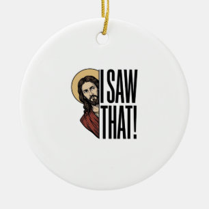 Décoration En Céramique J'ai vu ce dessin graphique religieux amusant_1