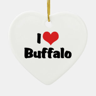 Décoration En Céramique J'aime Heart Buffalo