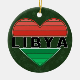 Décoration En Céramique J'aime la Libye, le coeur libyen
