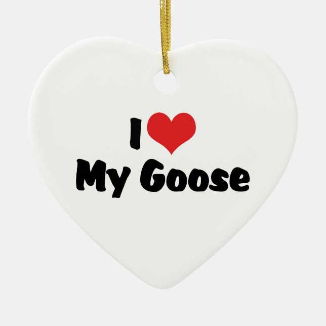 Décoration En Céramique J'aime le coeur Mon oie - Oiseau (Devant)