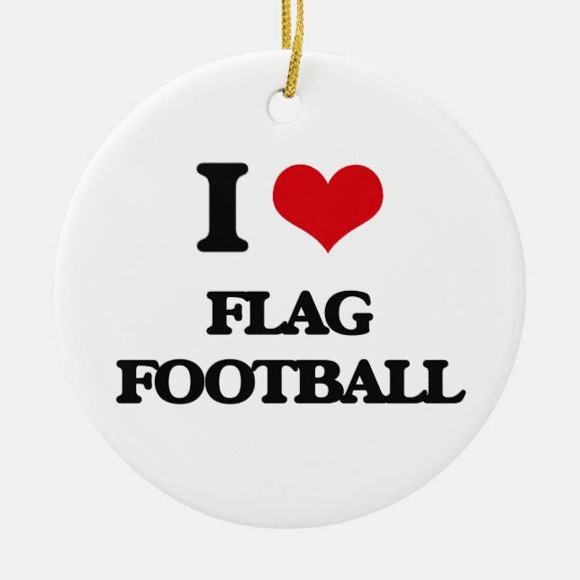 Décoration En Céramique J'aime le football de drapeau (Devant)