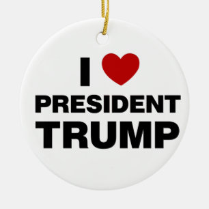 Décoration En Céramique J'aime le président Trump Heart