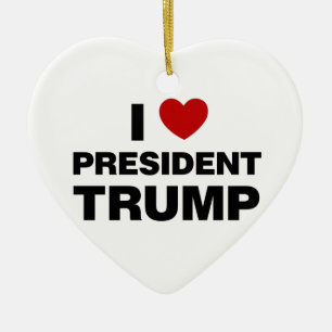 Décoration En Céramique J'aime le président Trump Heart
