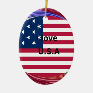 DÉCORATION EN CÉRAMIQUE J'AIME LES USA