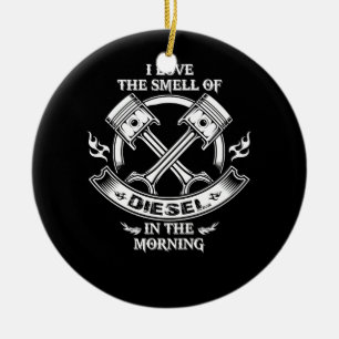 Décoration En Céramique J'Aime L'Odeur Du Diesel Le Matin