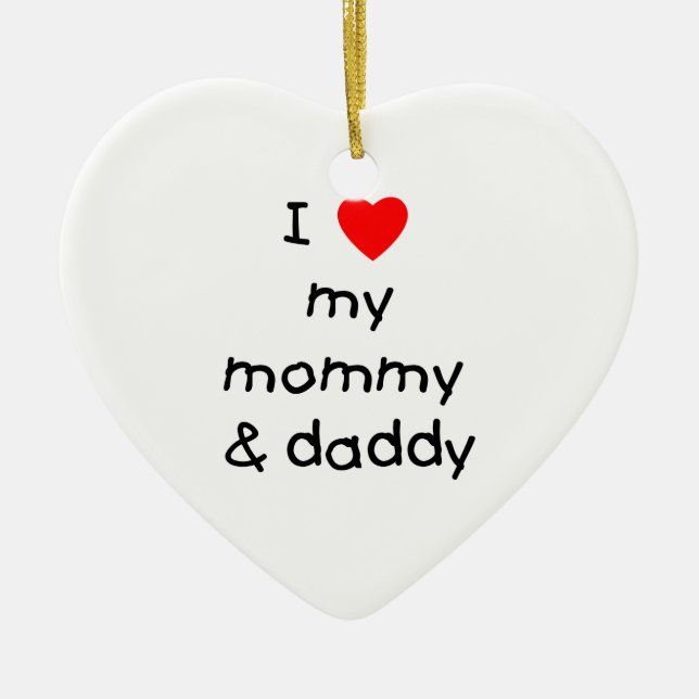 Décoration En Céramique J'aime ma maman et papa (Devant)