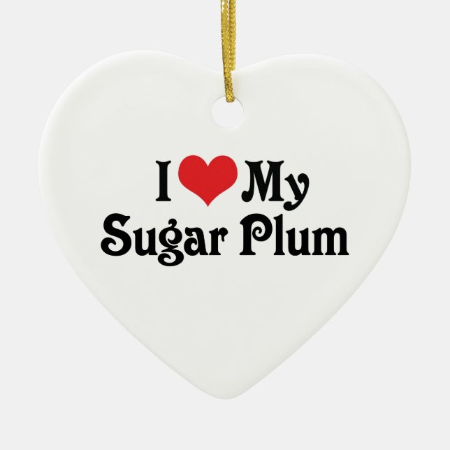 Décoration En Céramique J'Aime Ma Plum De Sucre (Devant)
