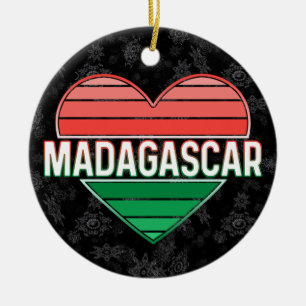 Décoration En Céramique J'aime Madagascar, coeur malgache