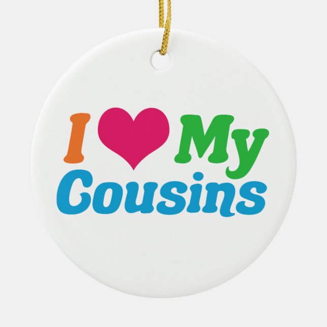 Décoration En Céramique J'Aime Mes Cousins (Devant)