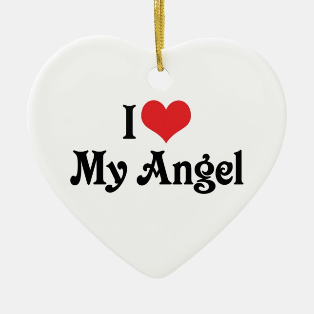 Décoration En Céramique J'Aime Mon Ange (Devant)