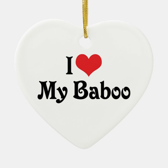 Décoration En Céramique J'aime mon babouin (Devant)