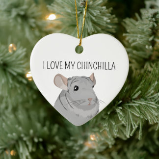 Décoration En Céramique J'Aime Mon Chinchilla