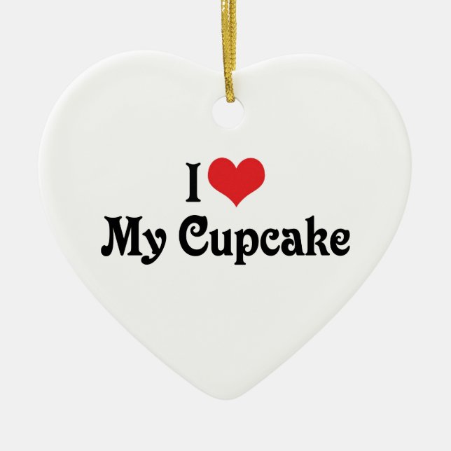 Décoration En Céramique J'Aime Mon Cupcake (Devant)