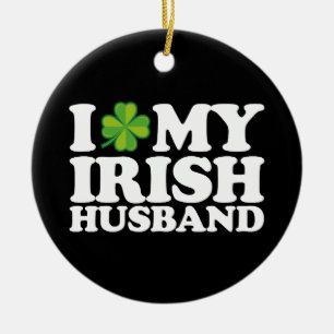 Décoration En Céramique J'aime mon mari irlandais Couple Saint-Patrick