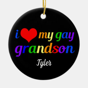 Décoration En Céramique J'Aime Mon Petit-Fils Gay Cadeau Personnalisé Gra