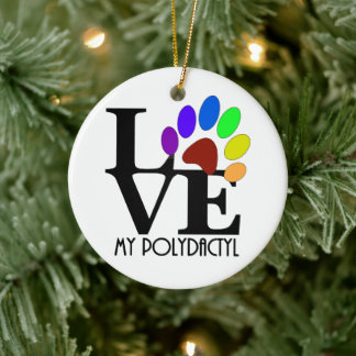 Décoration En Céramique J'AIME Mon Polydactyle