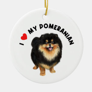 Décoration En Céramique J'Aime Mon Puppy Chien Poméranien Mignonne