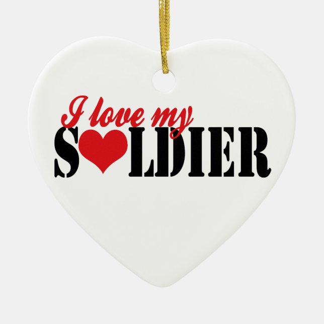 Décoration En Céramique J'aime mon soldat (Devant)