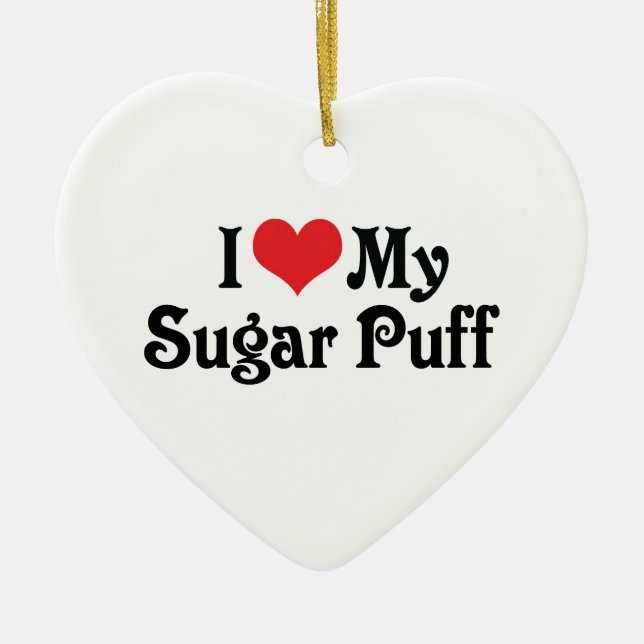 Décoration En Céramique J'Aime Mon Sugar Puff (Devant)