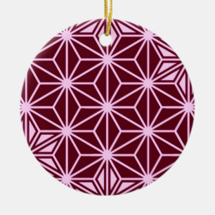 Décoration En Céramique Japanese Asanoha pattern - burgundy