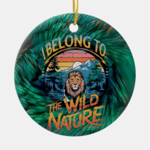 Décoration En Céramique J'Appartiens Au Lion Sauvage Captivant