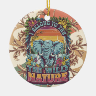 Décoration En Céramique J'Appartiens Aux Amateurs D'Éléphants De Nature Sa