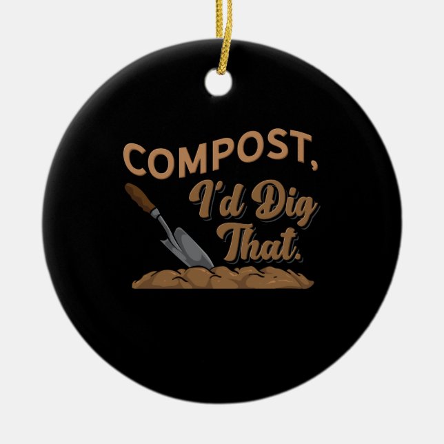 Décoration En Céramique Jardin Compost Gardener Cadeau (Devant)