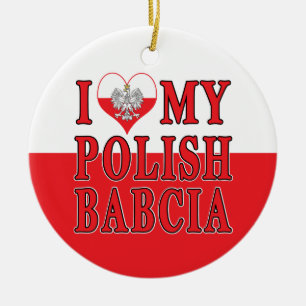 Décoration En Céramique J'Coeur Mon Polonais Babcia