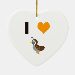 Décoration En Céramique Je coeur la caille