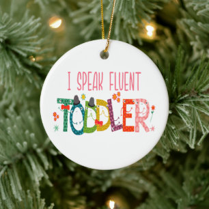 Décoration En Céramique Je parle Fluent Toddler - Maman, Garderie Enseigna