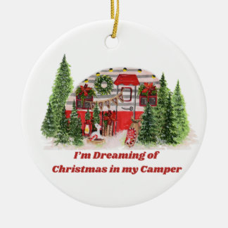 Décoration En Céramique Je rêve de Noël dans mon camping-car sur un